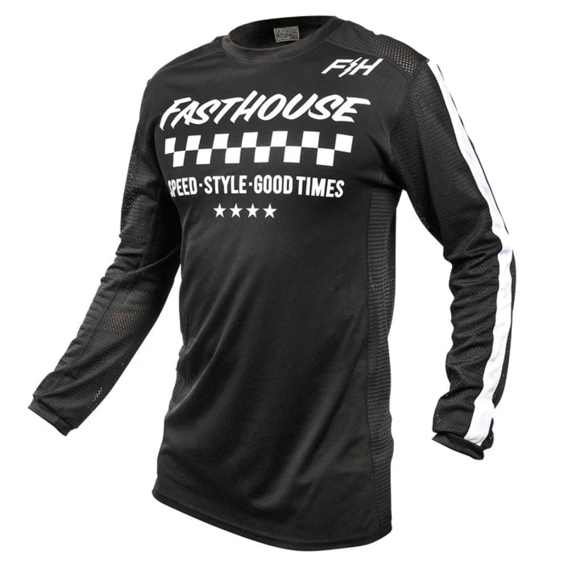 Fasthouse USA Air Cooled Originals Jersey – Youth – Black Black X-Small