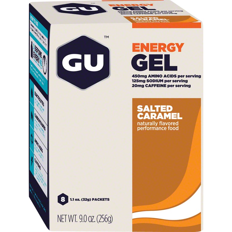 GU Energy Gel: Salted Caramel, Box of 8 Maintain Blood Glucose Levels