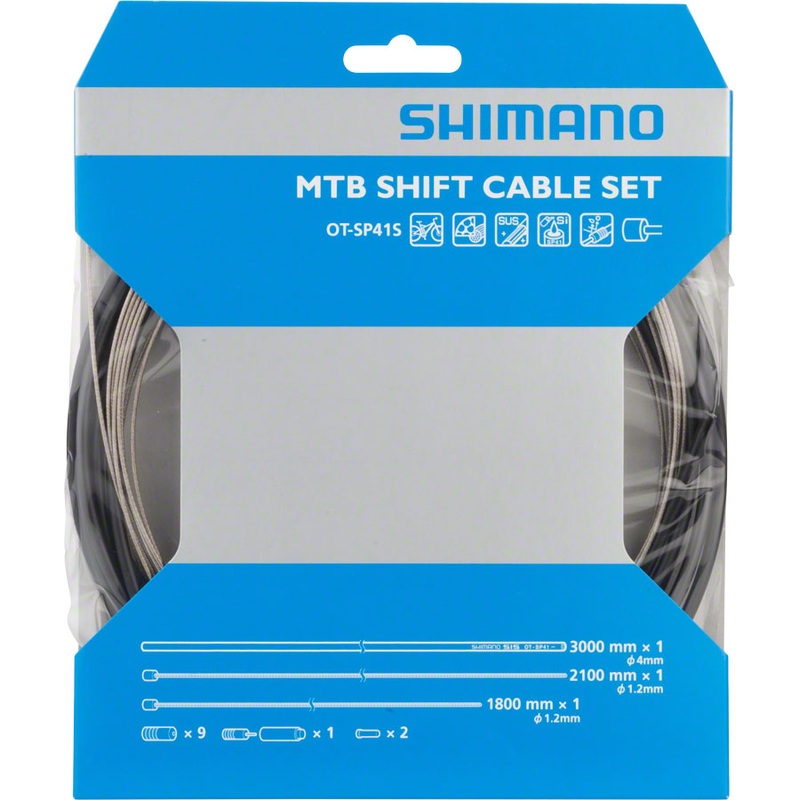 Shimano MTB Stainless Derailleur Cable and Housing Set Black