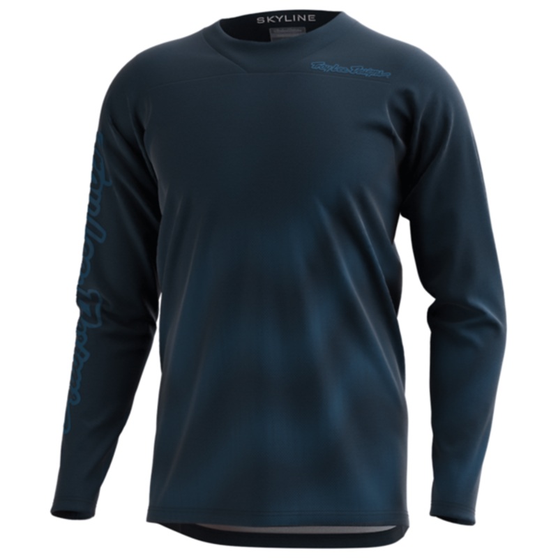 Troy Lee Designs Skyline Chill Long Sleeve MTB Jersey – Waves – Dark Slate-Blue – 2023 Dark Slate – Blue Small