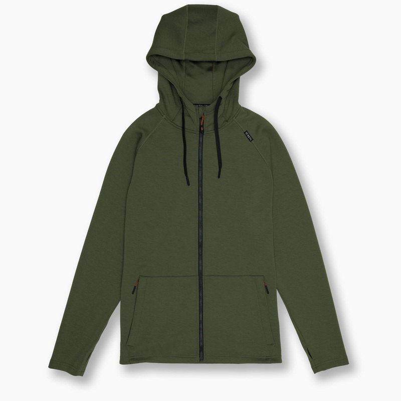 KETL Mtn Folly Active Travel Hoodie – Zipper Pockets, Stretchy, Breathable – Men’s Zip-Up V.2 Green Small