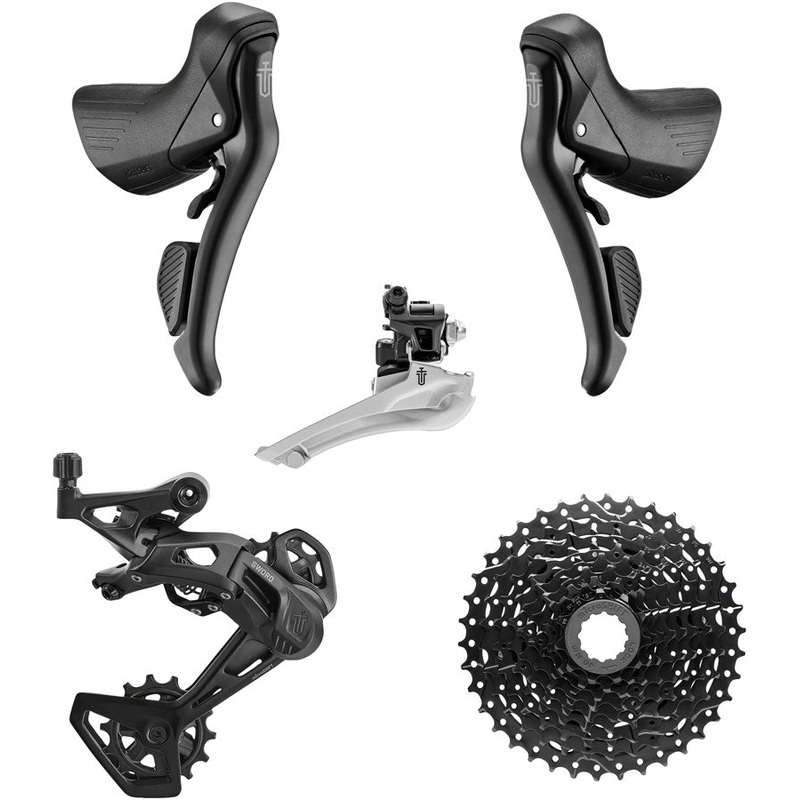 microSHIFT Sword BLK 2×9-Speed Groupset – Includes Brake/Shifters Front Derailler Braze-On Rear Derailleur Long Cage 11-38t Cassette