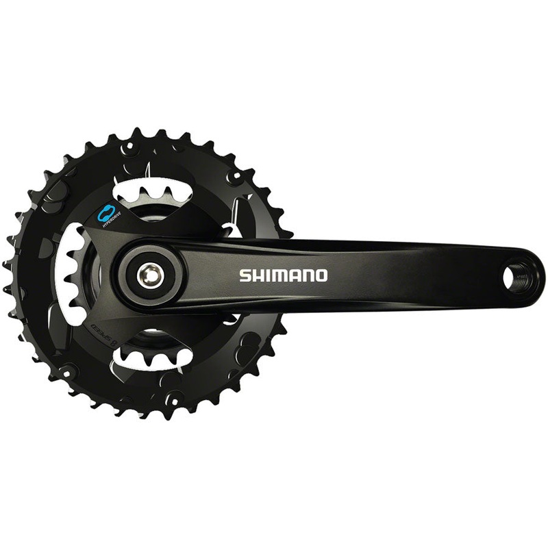 Shimano FC-M315-B2 Crankset – 175mm 7/8-Speed Riveted JIS Square Taper Spindle Interface 51.8mm Chainline BLK