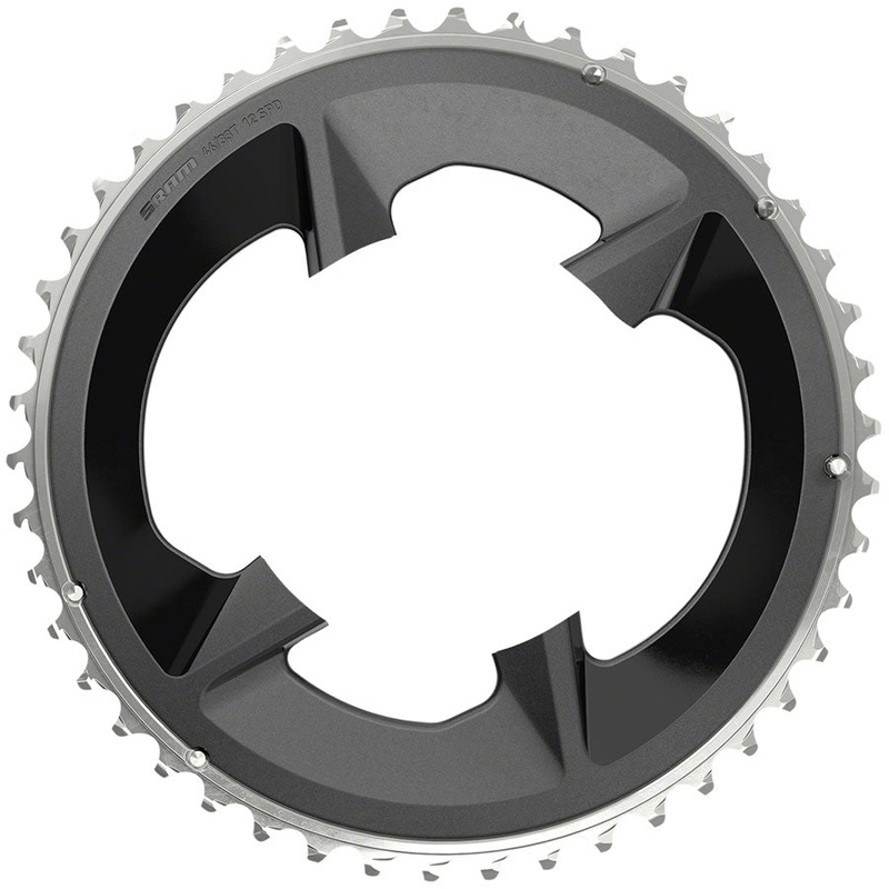 SRAM Rival Outer Chainring 46t 107 BCD 2×12-Spd Aluminum Blk Use w/ 33t Inner