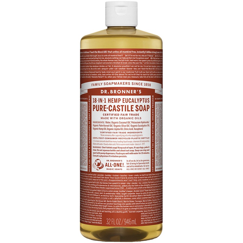 Dr. Bronner’s Eucalyptus Liquid Soap & Shampoo – 32 Oz All-in-One Cleanser
