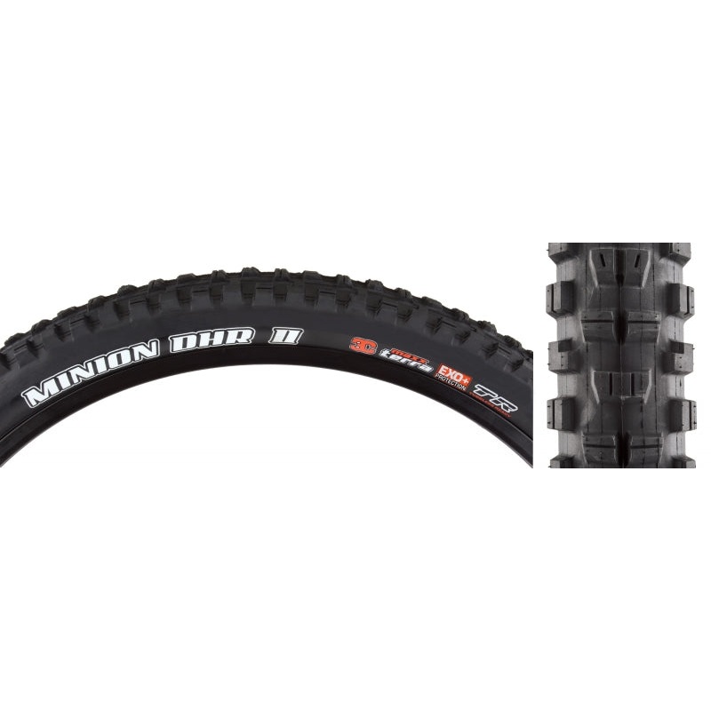 Maxxis Minion DHR II Tire – 27.5 x 2.6 Tubeless Folding BLK 3C MaxxTerra EXO+
