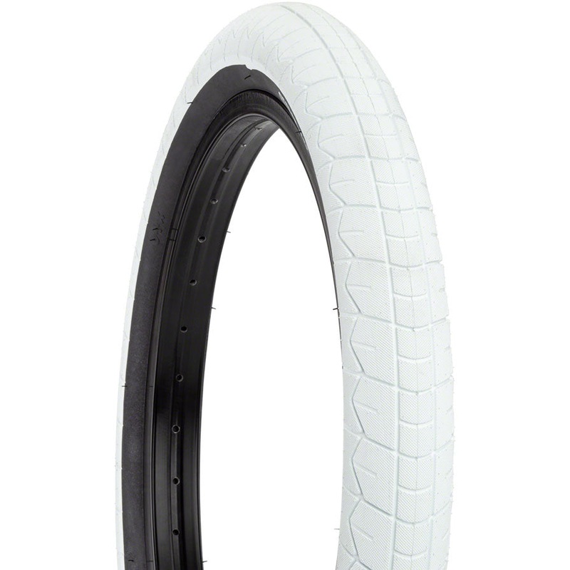 Sunday Current V2 20×2.4 Clincher BMX Tire with Grippy Tread, Wire Bead, Durable Rubber, High-Pressure Performance & Stylish White/Black Design Wh/Blk