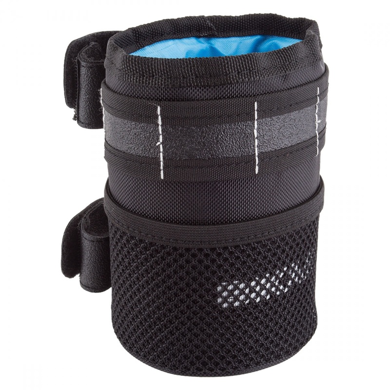 Bikase Happy Can Insulated Drink Holder 5.25in tall Black Velcro Strap