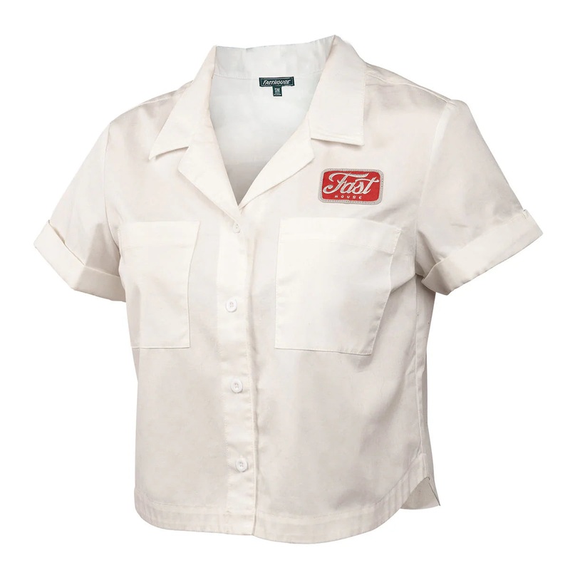 Fasthouse Garage Talk Short Sleeve Button Up – Womens – Off White Off White Large