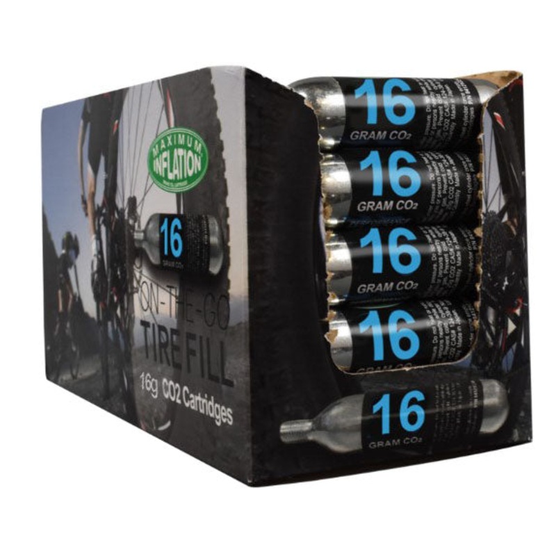 Maximum Inflation CO2 Cartridges, 3/8″ threaded, 16g – 50 Pack