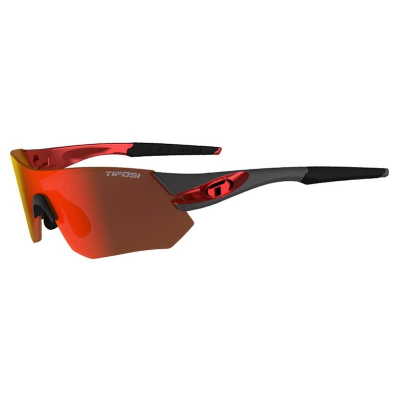 Tifosi Tsali Interchangeable Lens Sunglasses – Gunmetal-Red Gunmetal – Red Includes – Clarion Red – AC Red – Clear Lens