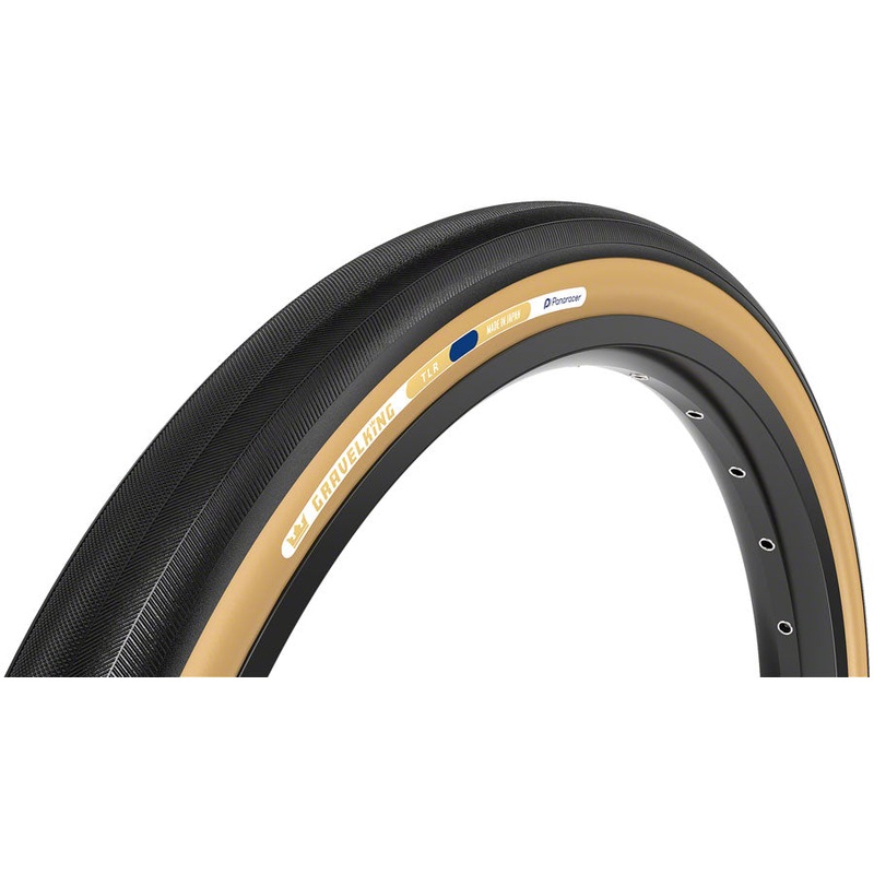 Panaracer GravelKing Slick Tire – 650b x 48 / 27.5 x 1.90, Tubeless, Folding, Black/Brown RF650B48-GK-D2