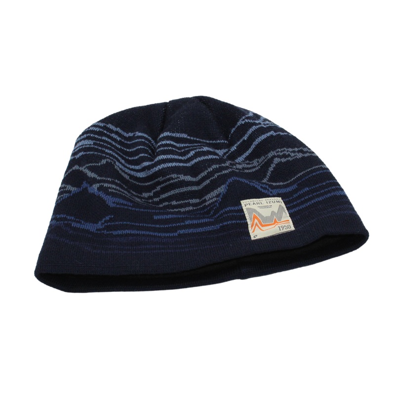 Pearl Izumi Merino Knit Graphic Beanie – Navy Ridges Navy Ridges One Size