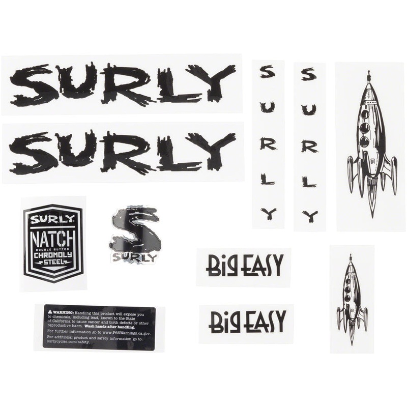 Surly Big Easy Frame Decal Set – Black with Rocket