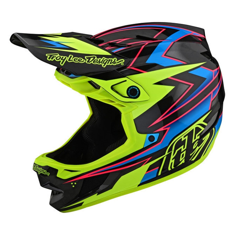 Troy Lee Designs D4 Carbon Full Face Helmet – MIPS – Volt – Black-Flo Yellow – 2023 Black – Flo Yellow X-Small