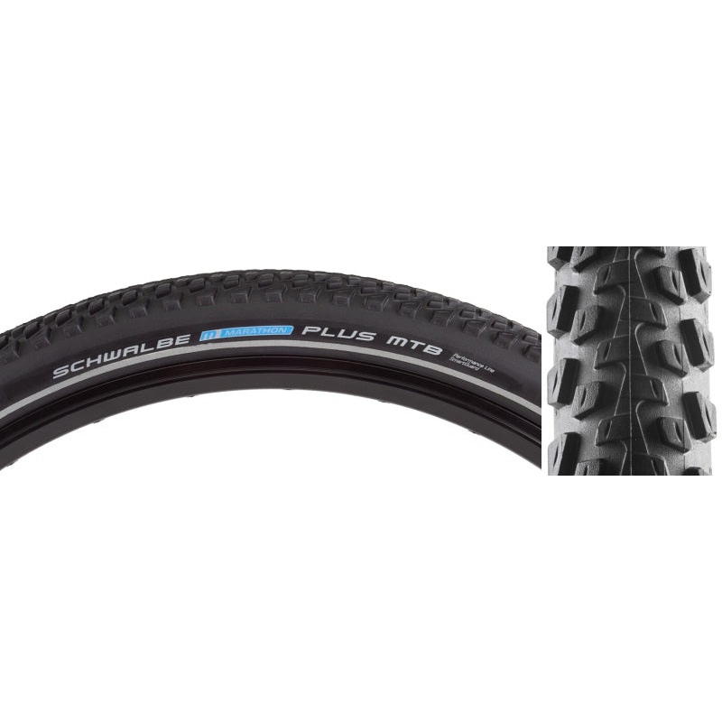 Schwalbe Marathon Plus MTB Tire – 29 x 2.25 Clincher Wire BLK SmartGuard Dual Compound