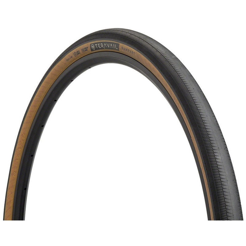 Teravail Rampart Tire – 700 x 42, Tubeless, Folding, Tan, Light and Supple, Fast Compound