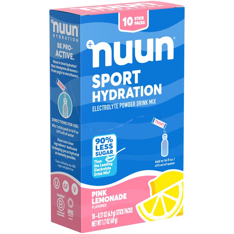 Nuun Sport Electrolyte Hydration Powder  All Natural, Low Sugar, Vegan & Non-GMO Sports Drink Mix for Active Performance and Daily Hydration Pink Lemonade