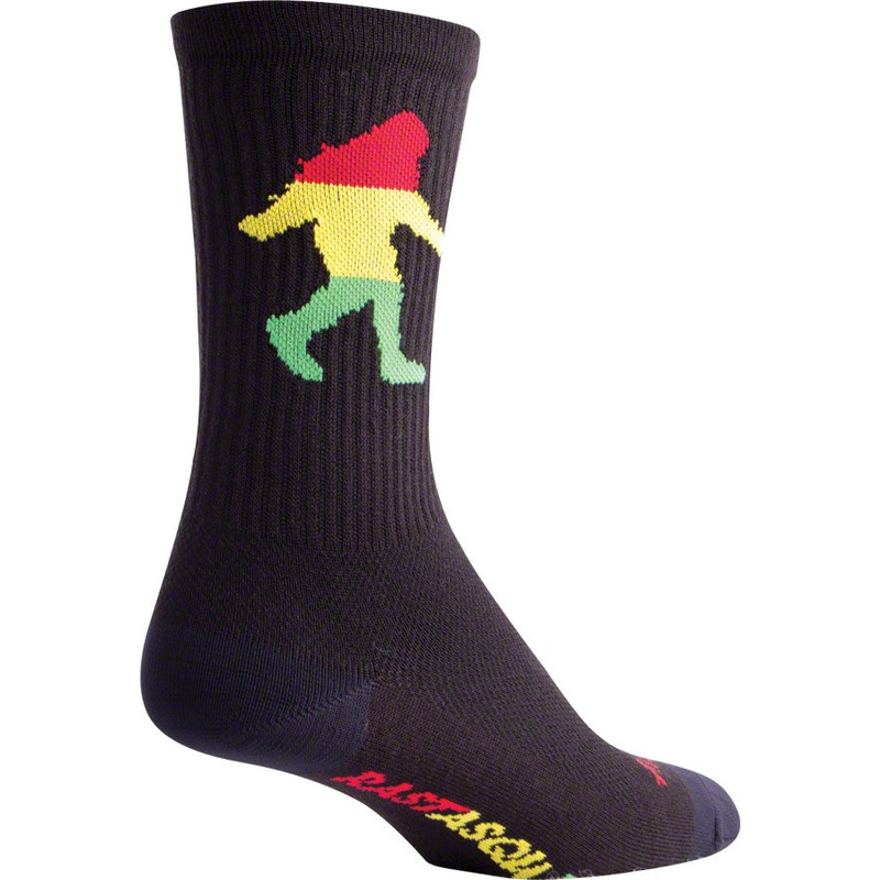 SockGuy Crew Rasta Squatch Socks – 6″, Black, Large/X-Large