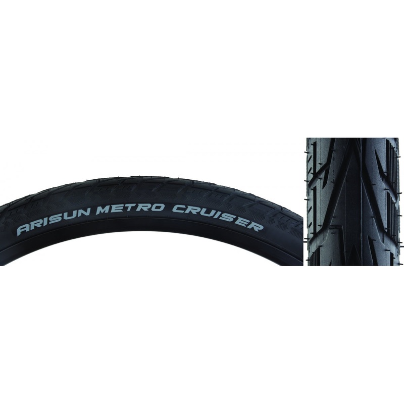 Arisun Metro Cruiser 26×1.6 Wire TPI 30 PSI 75 Black/Black Reflective Road Tire T070117