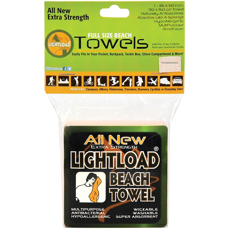 Lightload Extra Strength Towels  Multipurpose, Super Absorbent, Antibacterial, Hypo-Allergenic, Portable Towels for Camping, Travel & Cycling BEACH