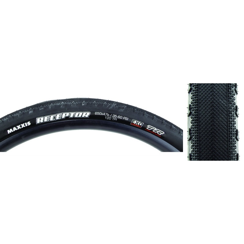 Maxxis Receptor Tire – 650b x 47 Tubeless Folding Black EXO