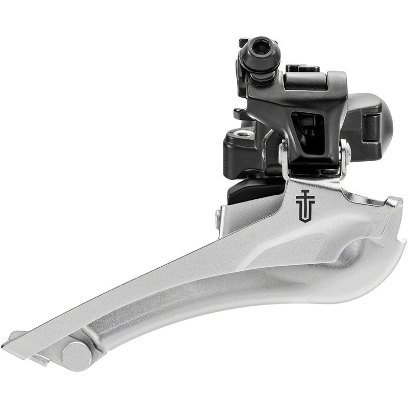 microSHIFT Sword BLK Front Derailleur – 9-Speed Double 46-52t Max Ring 34.9mm Band Clamp 28.6 31.8 Adapters