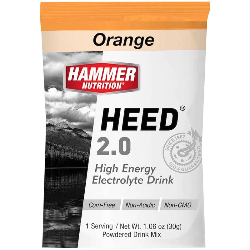 Hammer Nutrition HEED 2.0 High Energy Electrolyte Drink – Orange, 12 Single Serving Packets