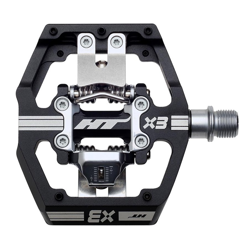 HT Components X3 Pedals – Dual Sided Clipless Platform Aluminum 9/16″ BLK