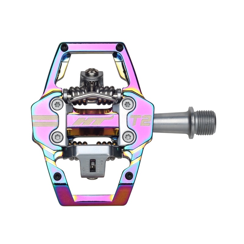 HT Pedals T2 Clipless Platform Pedals, CrMo – Oil Slick