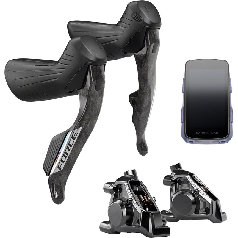SRAM Force eTap AXS Upgrade Kit – Right Left HRD Shift/Brake Levers Flat Mount Calipers Hammerhead Karoo Force Color Edition E1