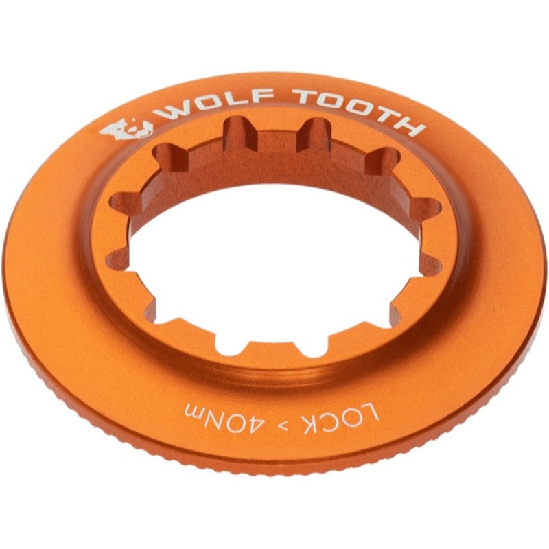 Wolf Tooth Components Centerlock Rotor Lockring – Internal Splined – Orange Orange