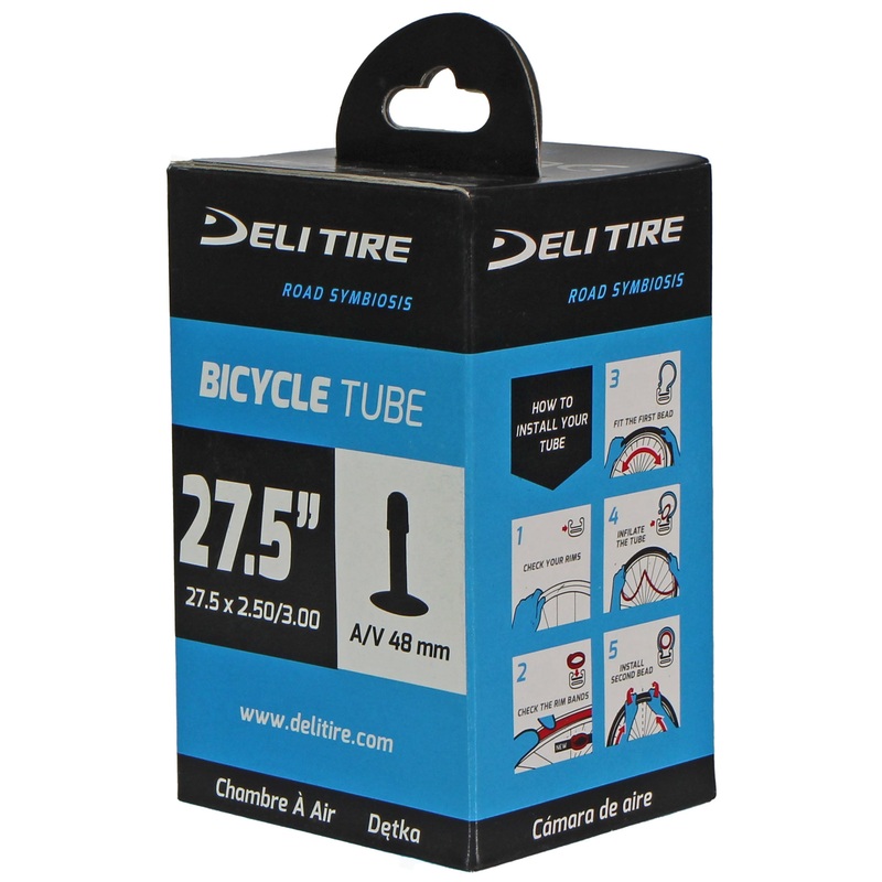 Delium Tire Standard Butyl Tube, 27.5×2.5-3.0″, SV 48mm, Each