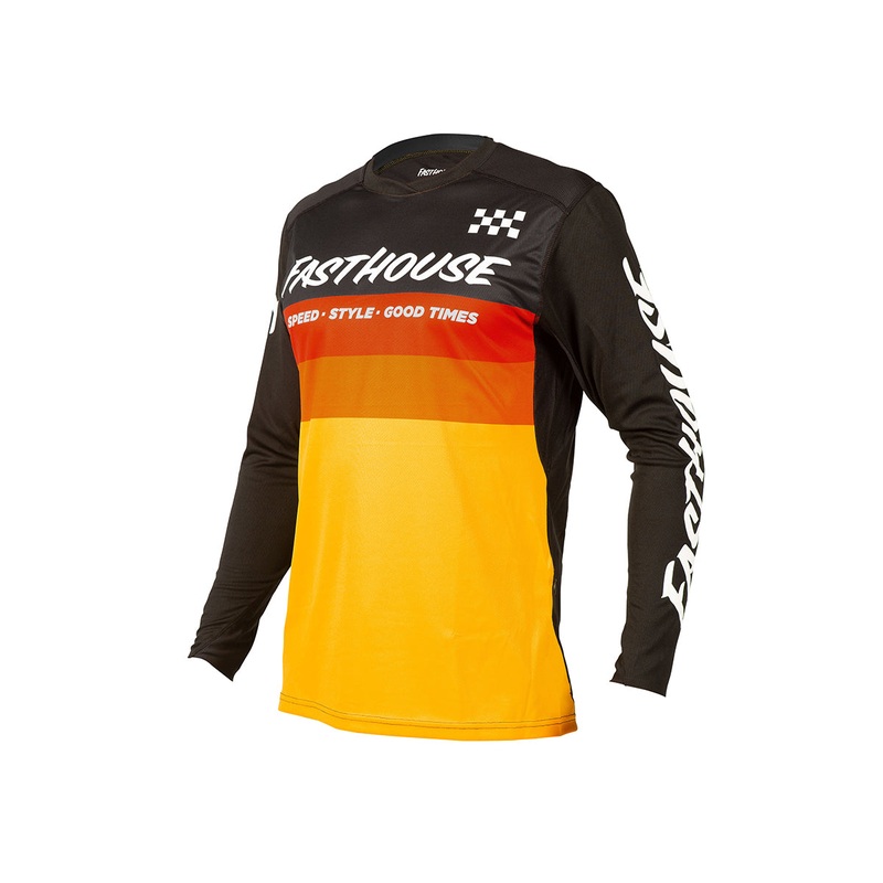 Fasthouse Alloy Kilo Long Sleeve MTB Jersey – Youth – Black-Yellow Black – Yellow Small