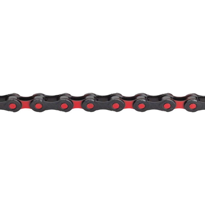 KMC DLC 12 Chain – 12-Speed, 126 Links, Black/Red