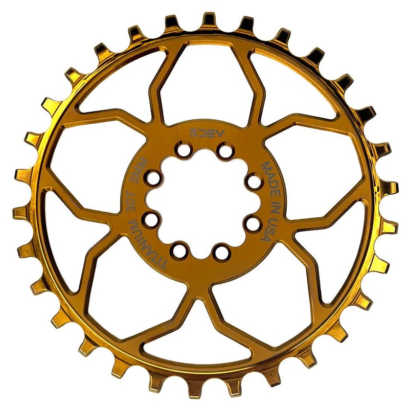 5DEV Titanium Chainring – T-Type SRAM 8-Bolt Chainring – 3mm Offset – 30T – Bronze