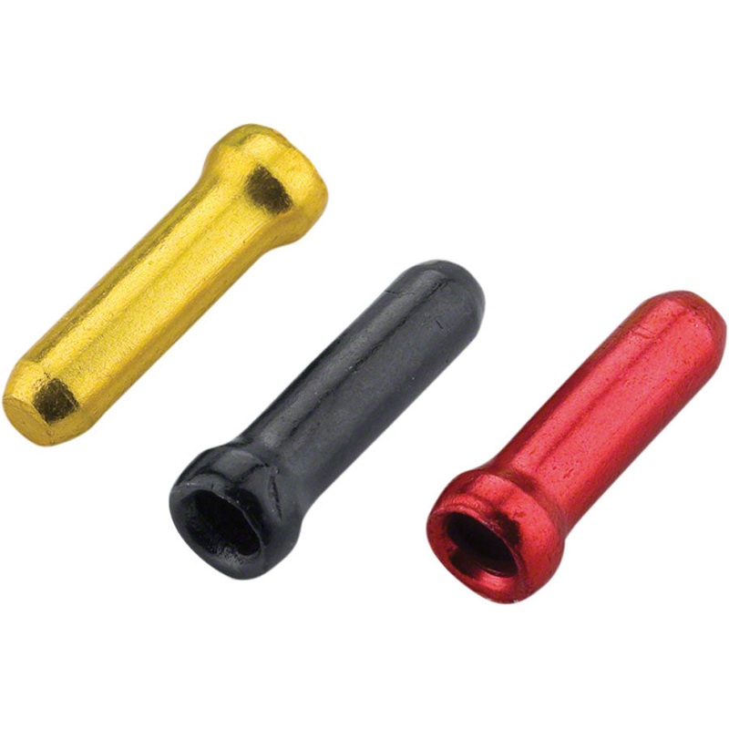 Jagwire Cable End Crimps – 1.8mm, Gold/Black/Red, Bag of 90