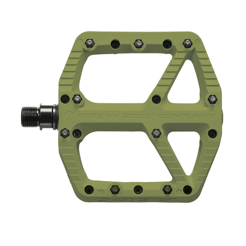 Premium Olive Green SDG Comp Pedals with CrMo Axle, Durable Composite Body, 9/16″ Size, Low-Profile Platform for Mountain & BMX Cycling Olive Green
