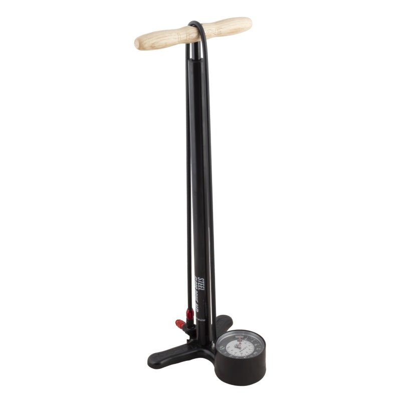 Lezyne Steel Floor Drive Floor Pump with 3.5″ Gauge ABS Pro Head Flat Black