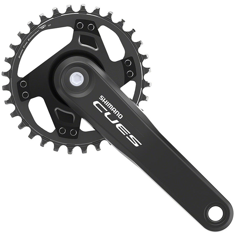 Shimano CUES FC-U4000-1 Crankset – 170mm 9/10/11-Speed 32t Riveted Square Taper JIS Spindle Interface BLK