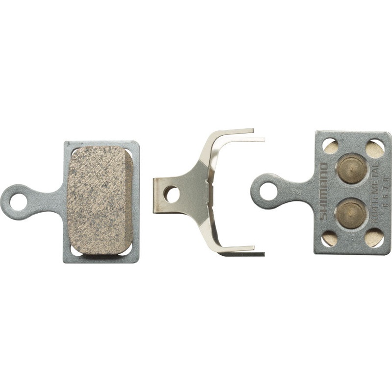 Shimano K04Ti-MX Disc Brake Pads and Spring – Metal Compound, Titanium Back Plate, One Pair
