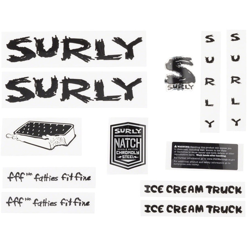 Surly Ice Cream Truck Frame Decal Set – Black