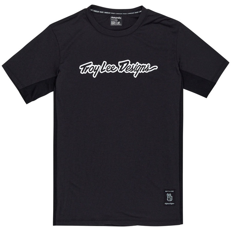 Troy Lee Designs Skyline Short Sleeve Ride Tee   Signature Black, 2X-Large