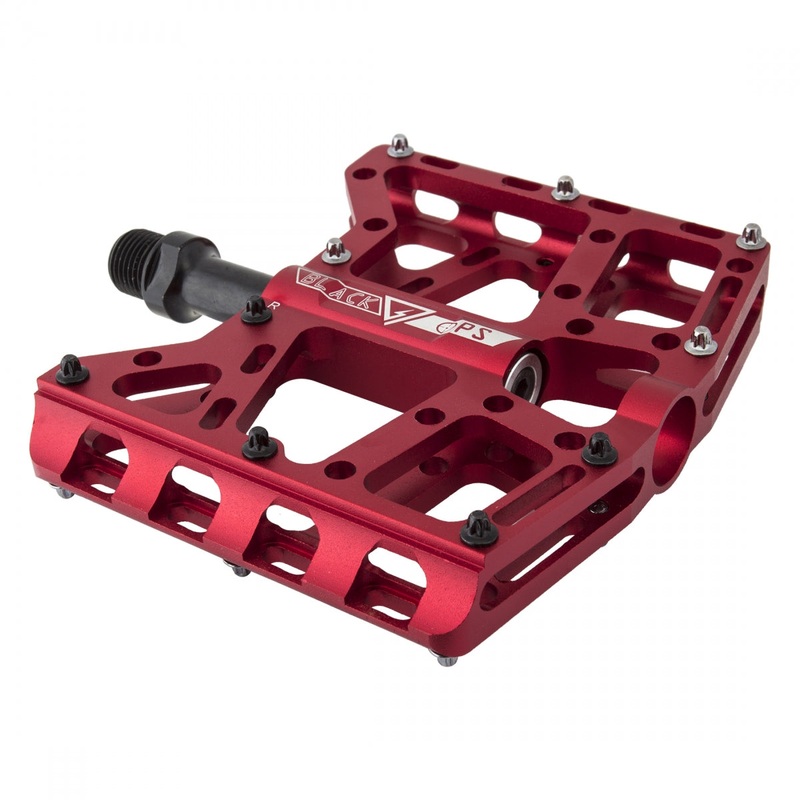 Black Ops TorqLite UL Platform Pedals 9/16″ Aluminum Body Replaceable Pins Red