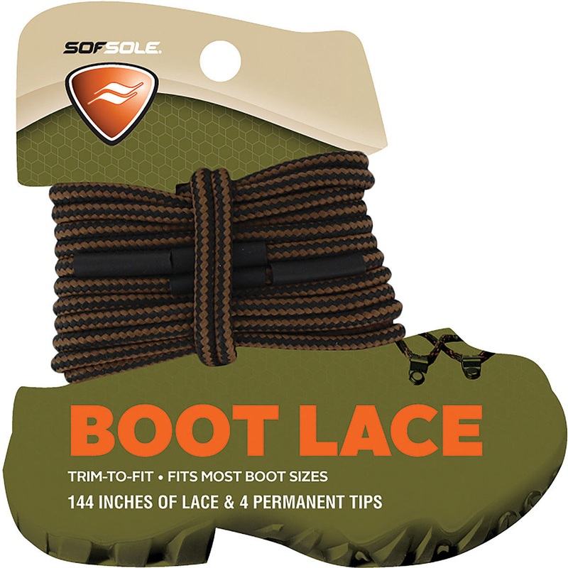 Sof Sole Boot Laces – Black/Brown 144″ – Premium Footwear Maintenance Solution