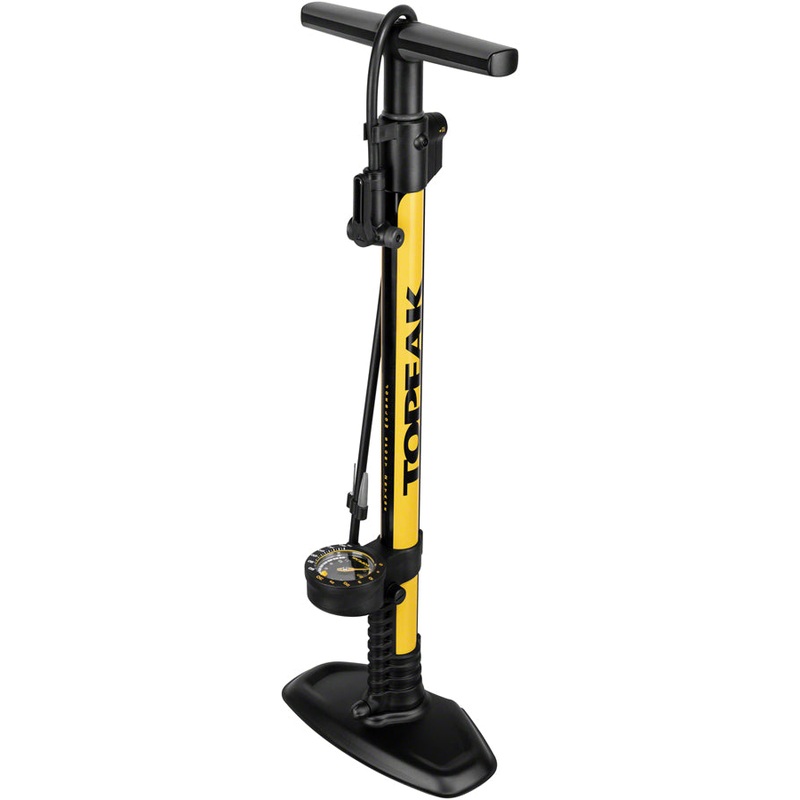 Topeak JoeBlow Sport 2Stage Floor Pump – 160psi / 11bar 3″ Gauge, 2-Stage Switch and Pressure Gauge, TwinHead DX5,