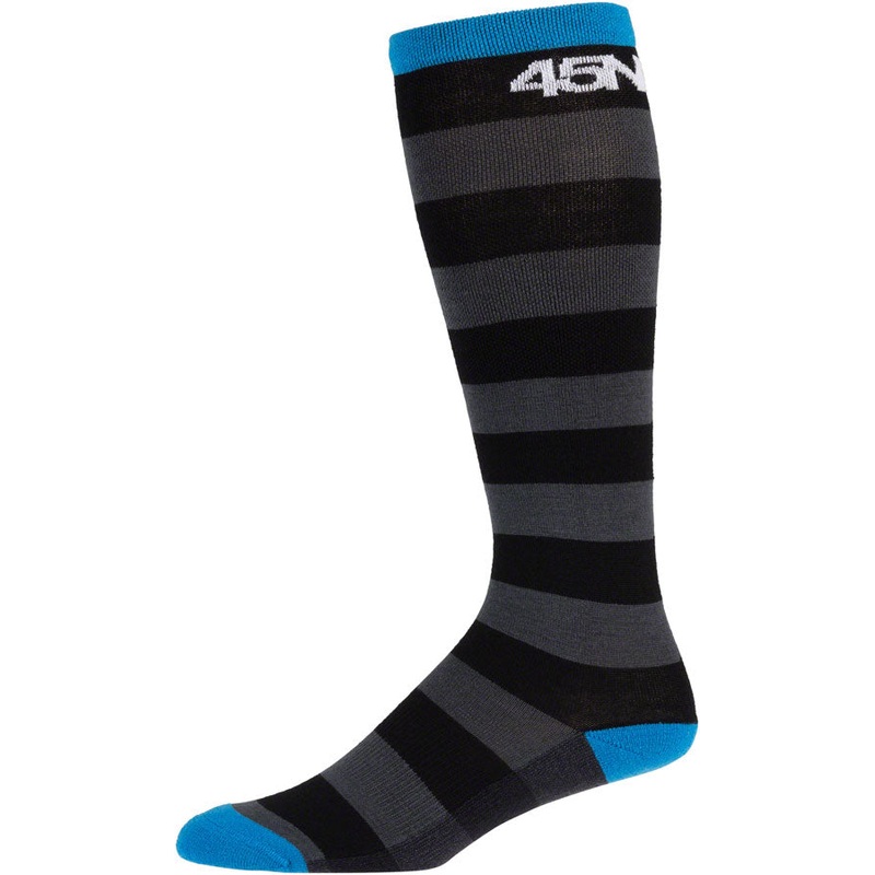 45NRTH Stripe Midweight Knee Wool Sock – Black Medium