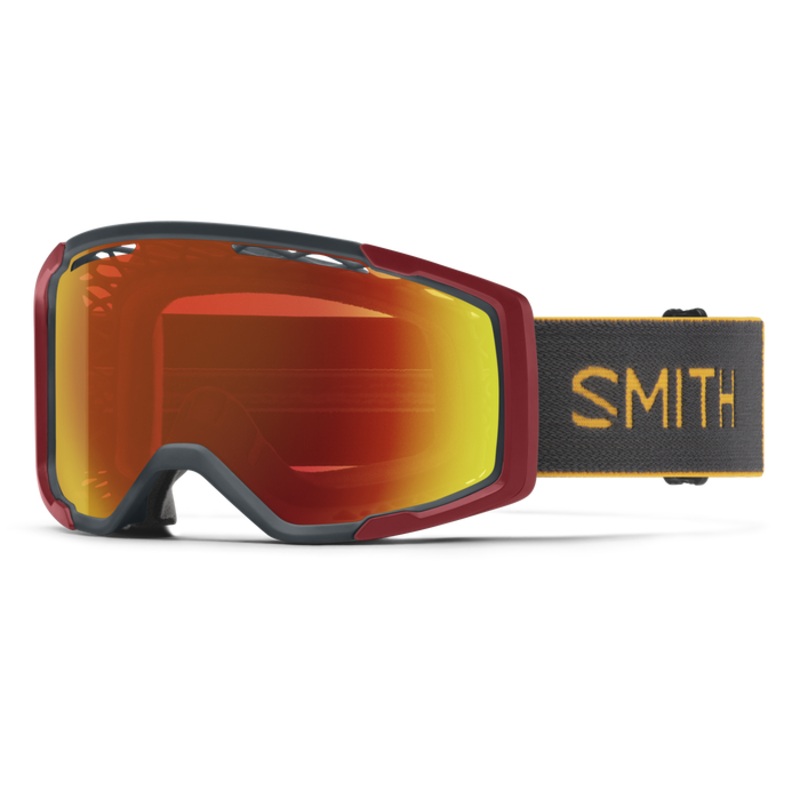 Smith Rhythm MTB Goggle – Slate-Fools Gold Slate – Fools Gold ChromaPop Everyday Red Mirror Lens & Clear Lens
