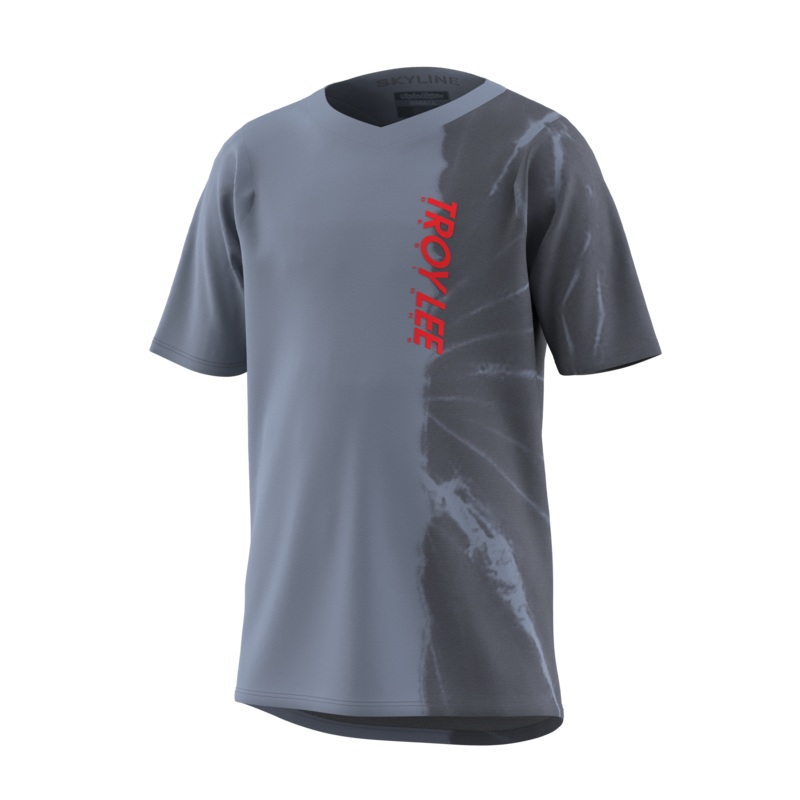 Troy Lee Designs Skyline Short Sleeve MTB Jersey – Half Dye – Youth – Cement – 2023 Cement X-Small