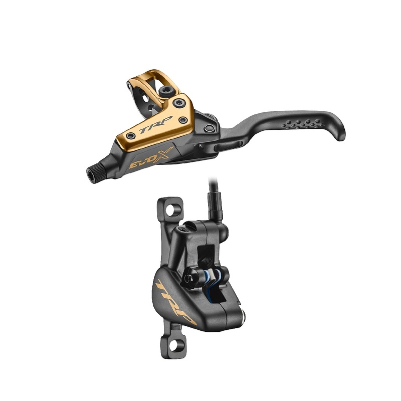TRP DH-R Evo X Disc Brake and Lever – Hydraulic, 2-Pistion, Post Mount, Gold Left/Front